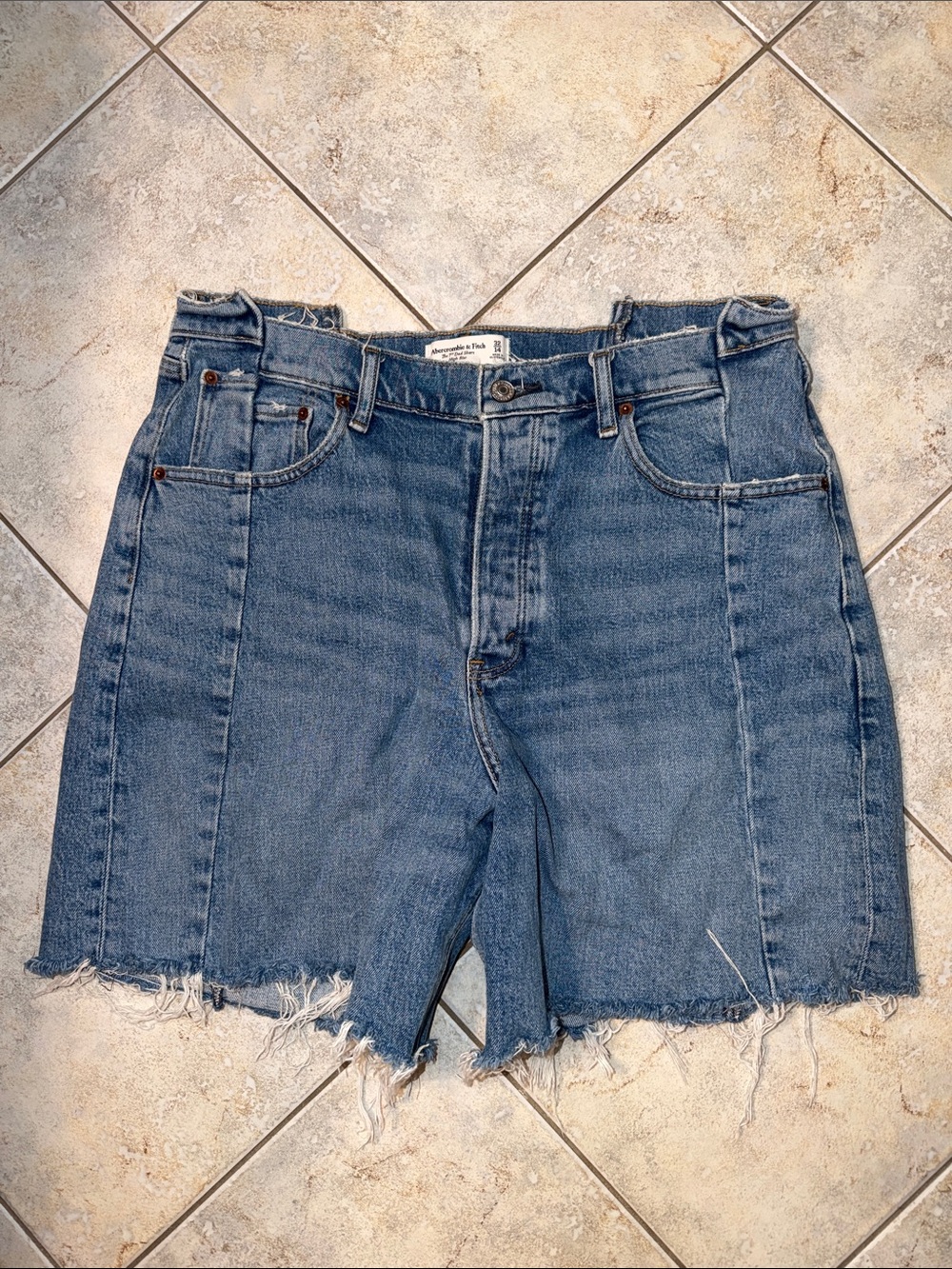 Abercrombie & Fitch Denim Cutoff Shorts - Blue Jean